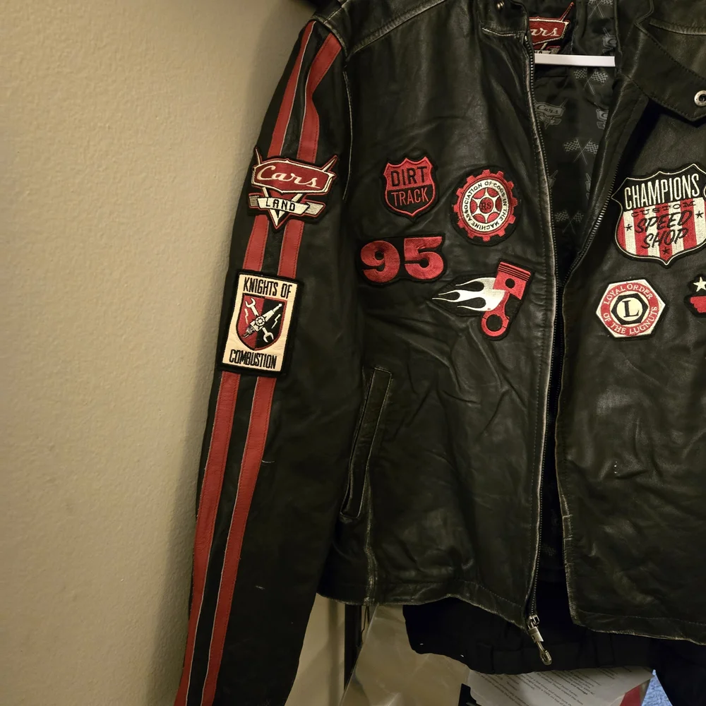 Disney Black Bomber Jacket with Red Accents - Picture 6 of 8